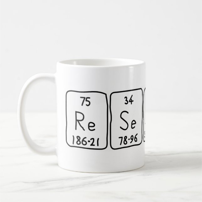 Research periodic table name mug (Left)