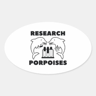Research Porpoises Oval Sticker