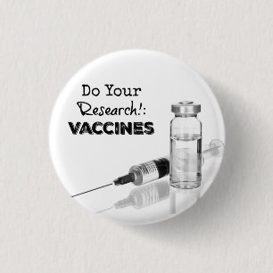 Research vaccines 3 cm round badge