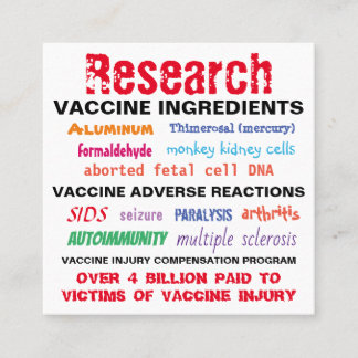 Research Vaccines Business Cards / Hand Out Cards