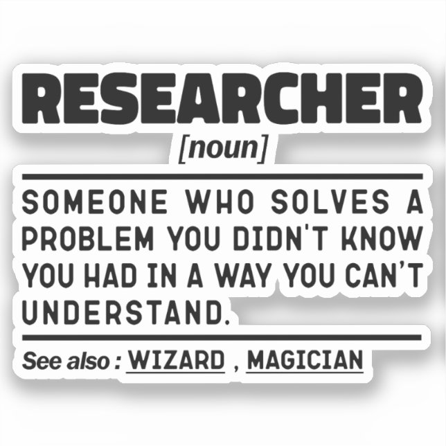 Researcher Noun Student Graduate Science Analysis  (Front)