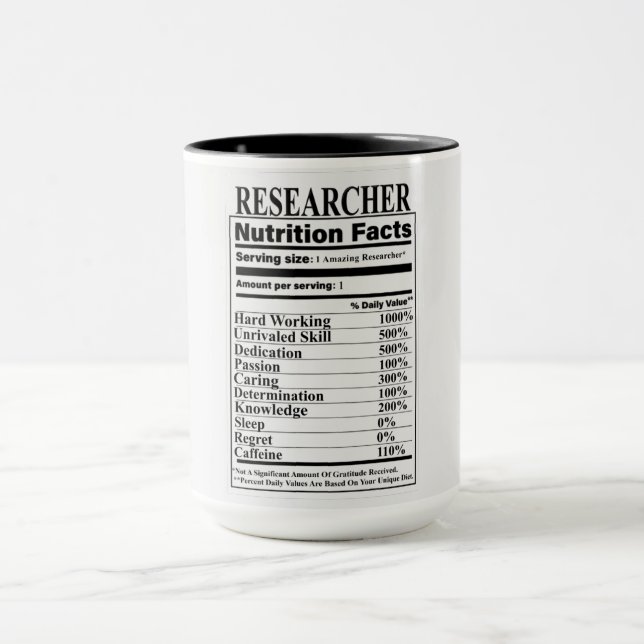 Researcher Nutrition Facts Mug (Center)