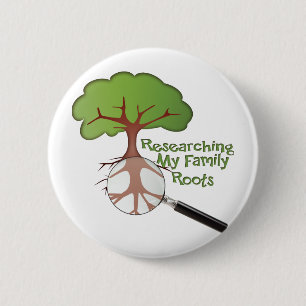 Researching my Family Roots 6 Cm Round Badge