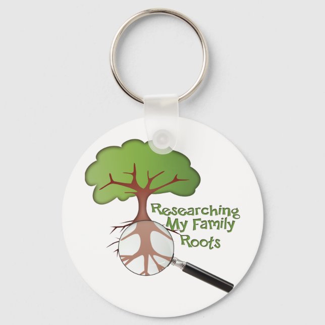 Researching my Family Roots Key Ring (Front)