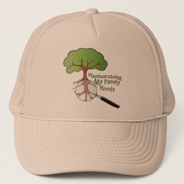 Researching my Family Roots Trucker Hat (Front)