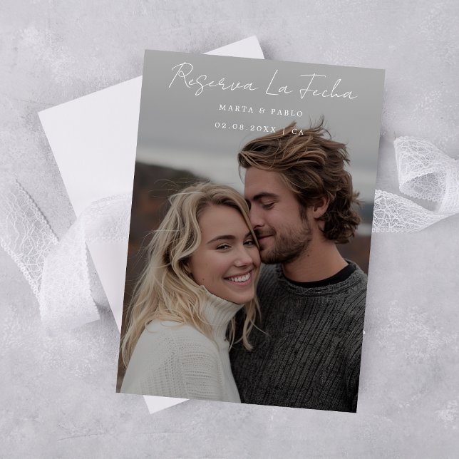 Reserva la Fecha Boda Script Elegant Spanish Photo Save The Date (Creator Uploaded)