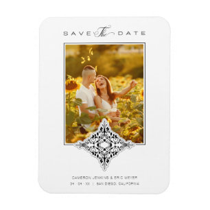 Reserva La Fecha Covid19 Black Chic Lace Romantic  Magnet