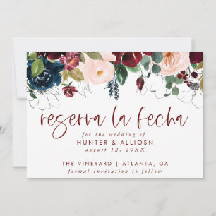 Reserva La Fecha Modern FloralInvitation Save The  Date