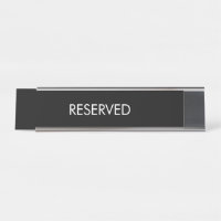 Reserved black white custom name text elegant