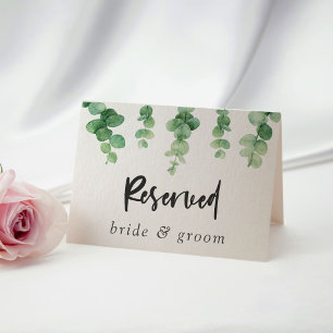 Reserved Bride & Groom Eucalyptus Wedding