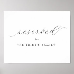 Reserved Bride's Family Printable Wedding Sign