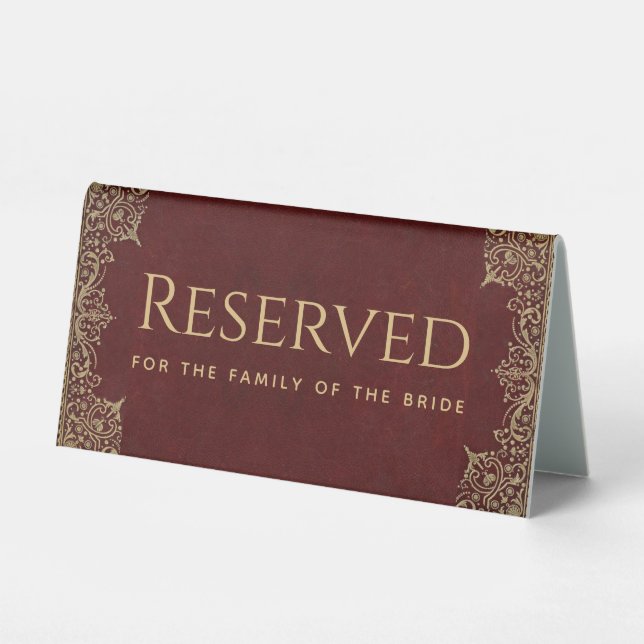 Reserved Burgundy Gold Wedding Bride Family (Front)