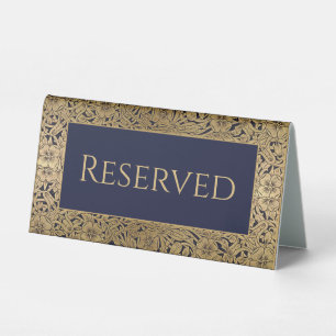 Reserved Elegant Vintage Gold Roses Navy Blue Tab