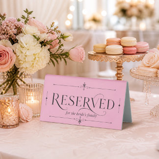 Reserved Elegant Wedding Sign Modern Calligraphy
