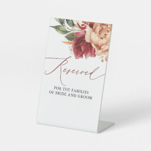 Reserved - Fall Earthy Flowers Wedding Pedestal Sign