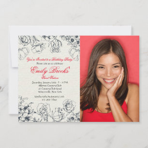 Reserved Flowers Photo Invitation