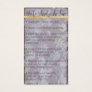 Reserved for Amy ~LipSense Application & Tips Card