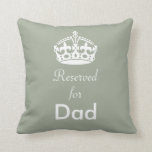 Reserved for (Any Name) Crown Cushion<br><div class="desc">This elegant and stylish cushion can be customized with any name and you can also change the background color. Click on customize it to make changes. Make sure no one takes your favorite seat by leaving this cushion in place. Also would make a fun gift for a loved one.</div>