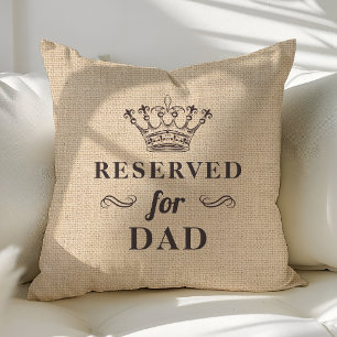 Reserved For Dad Funny Personalised Monogram Cushion