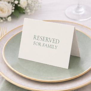 Reserved for Family Table Sign – Minimal Sage Invitation