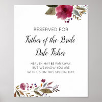 Reserved For Father of the Bride Burgundy Wedding