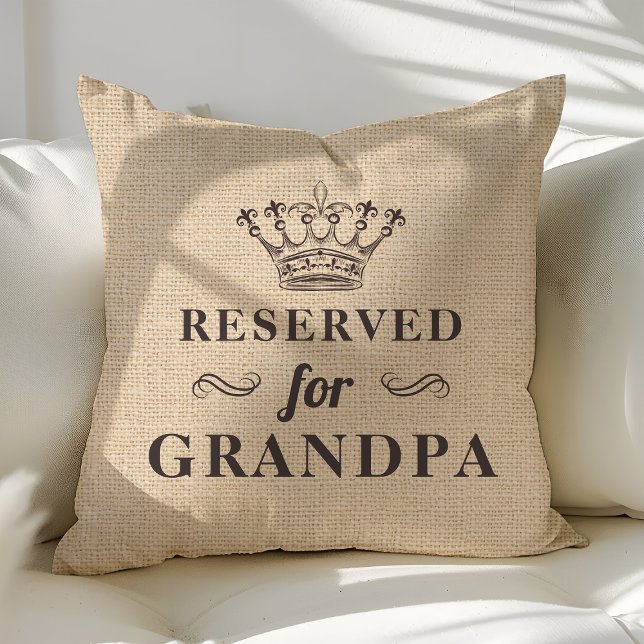 Reserved For Grandpa Funny Personalised Monogram Cushion (Creator Uploaded)