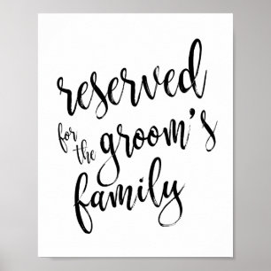 Reserved for Groom's Family 8x10 Wedding Sign