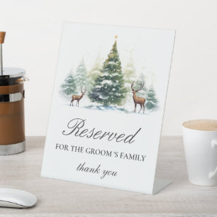 Reserved For Groom's Family Winter Table Sign
