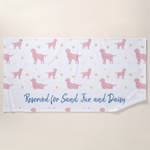 Reserved for Sand, Fur and Custom Name Labrador Beach Towel