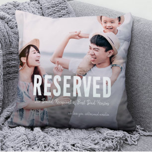 Reserved for the Best Dad Two Photo Cushion
