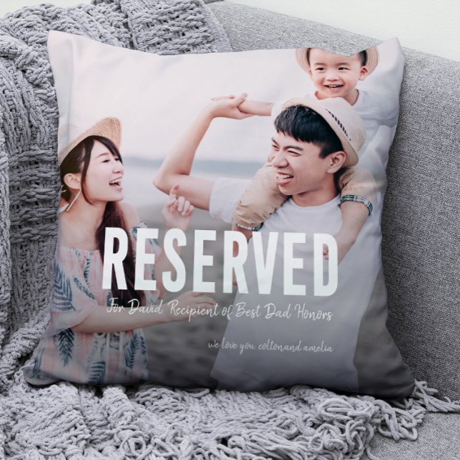 Reserved for the Best Dad Two Photo Cushion (Creator Uploaded)