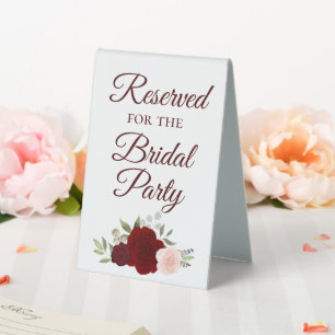 Reserved for the Bridal Party Burgundy Blush Roses