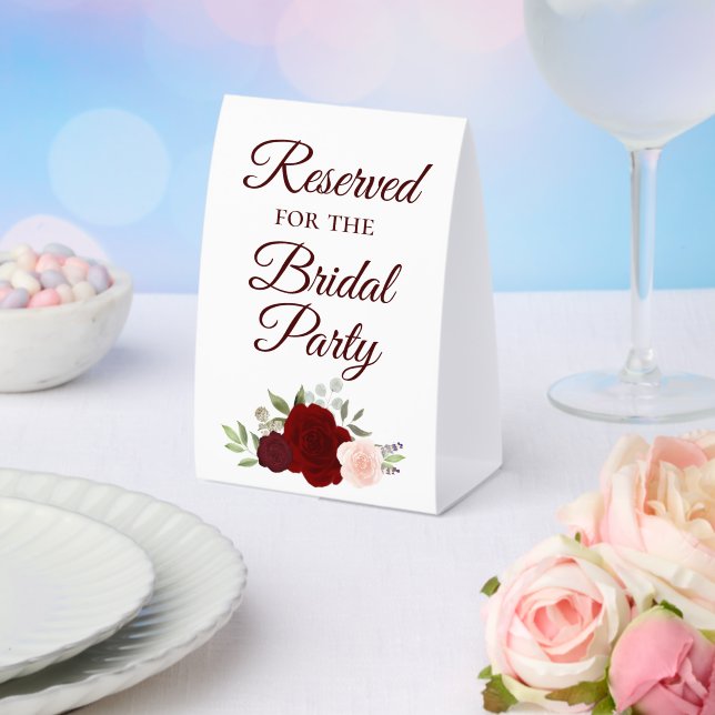 Reserved for the Bridal Party Burgundy Blush Roses (Insitu(Wedding))