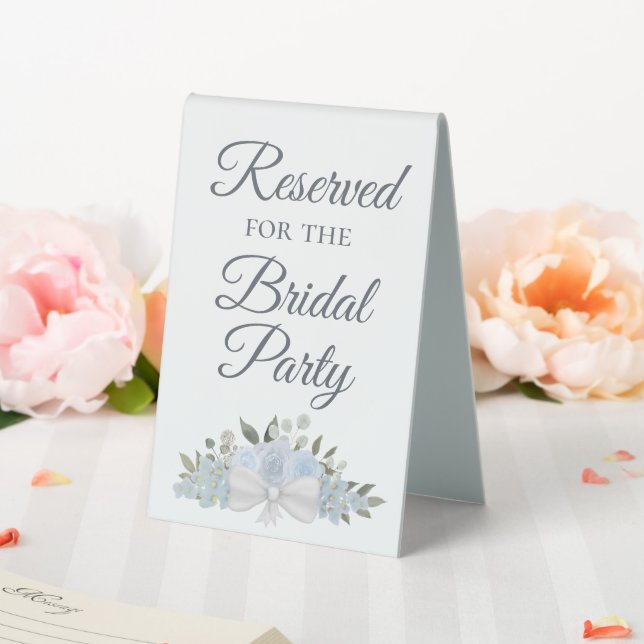 Reserved for the Bridal Party Dusty Blue Floral (In SItu (Wedding))