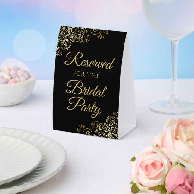 Reserved for the Bridal Party Elegant Black & Gold (Insitu(Wedding))