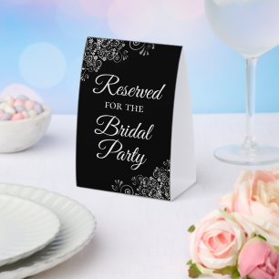 Reserved for the Bridal Party Elegant Black Silver