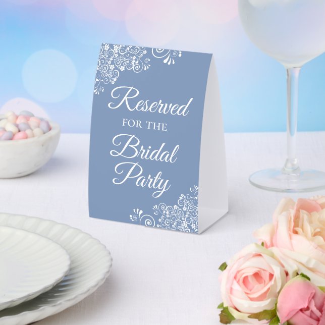 Reserved for the Bridal Party Elegant Dusty Blue (Insitu(Wedding))