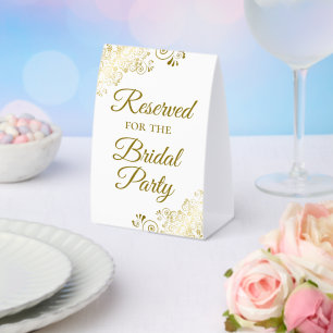 Reserved for the Bridal Party Elegant Gold & White