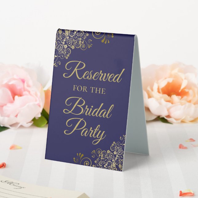 Reserved for the Bridal Party Elegant Navy & Gold (In SItu (Wedding))