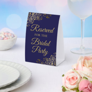 Reserved for the Bridal Party Elegant Navy & Gold
