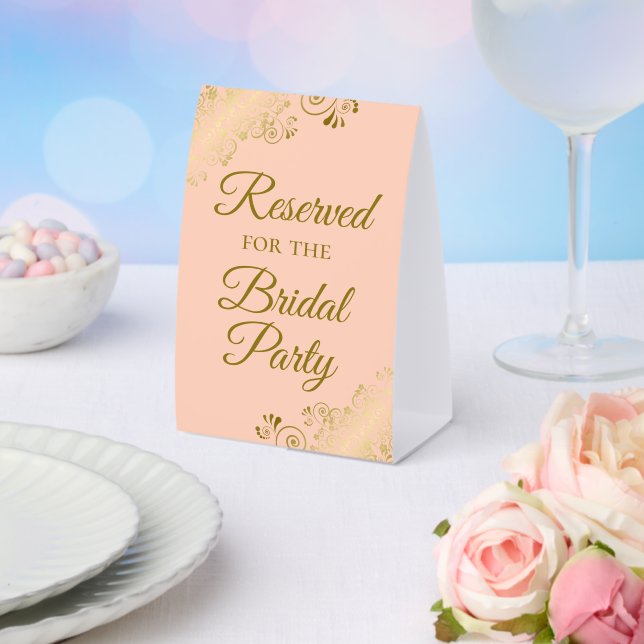 Reserved for the Bridal Party Elegant Peach & Gold (Insitu(Wedding))