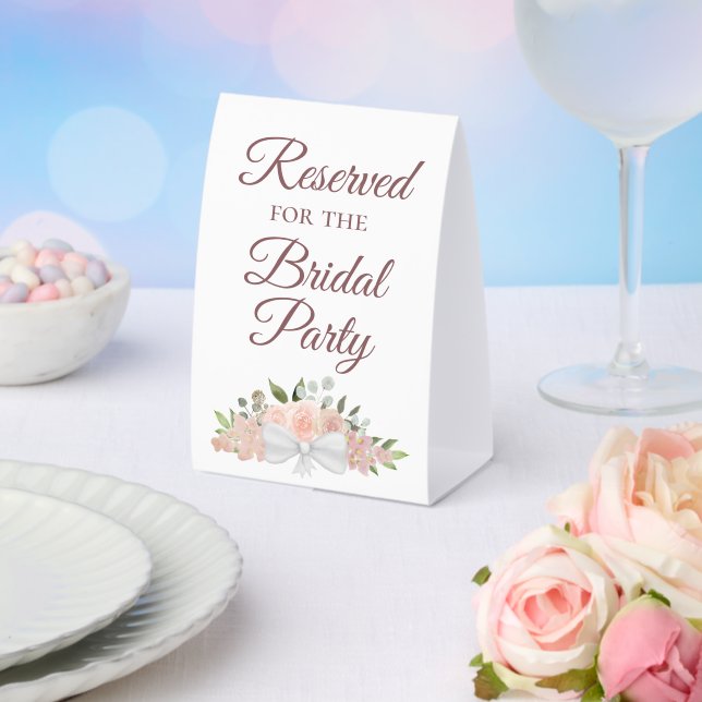 Reserved for the Bridal Party Elegant Pink Floral (Insitu(Wedding))