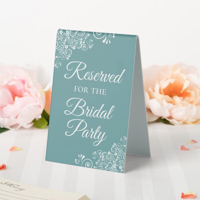Reserved for the Bridal Party Elegant Teal Aqua (In SItu (Wedding))