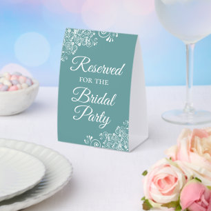 Reserved for the Bridal Party Elegant Teal Aqua