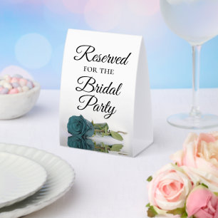 Reserved for the Bridal Party Elegant Teal Rose