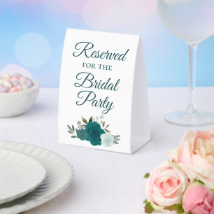 Reserved for the Bridal Party Elegant Teal Roses
