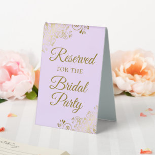 Reserved for the Bridal Party Lilac Purple & Gold