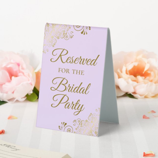 Reserved for the Bridal Party Lilac Purple & Gold (In SItu (Wedding))