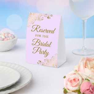 Reserved for the Bridal Party Lilac Purple & Gold