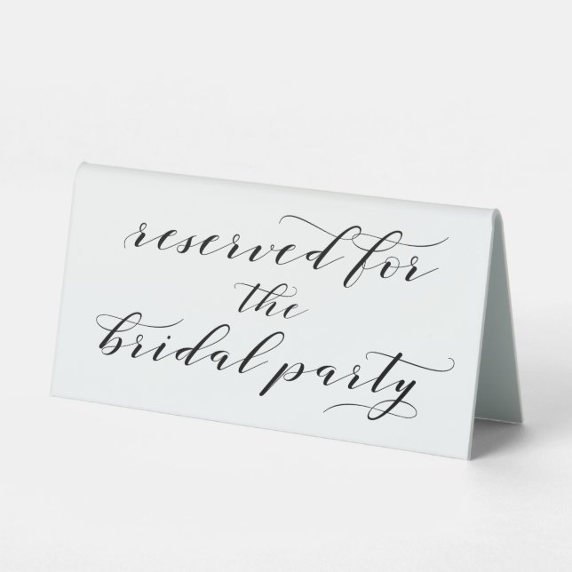 Reserved For The Bridal Party Wedding Tent Sign (Front)